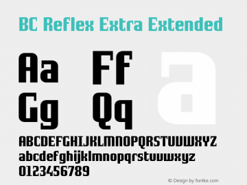 BC Reflex EX Bold Version 1.000 Font Sample