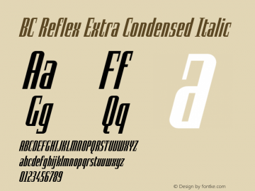 BC Reflex EC Italic Version 1.000 Font Sample