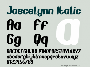 Joscelynn Italic Version 1.002;Fontself Maker 3.1.2 Font Sample