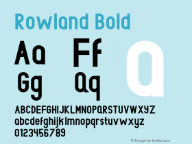 Rowland Bold Version 1.002;Fontself Maker 3.1.2 Font Sample