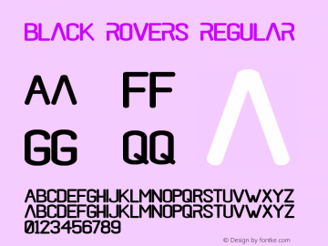 black rovers regular Version 1.00;May 4, 2019;FontCreator 11.5.0.2427 32-bit Font Sample