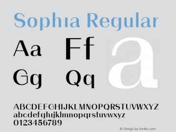 Sophia Regular Version 1.000 Font Sample