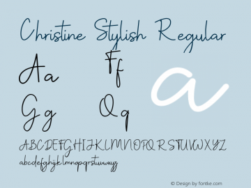 Christine Stylish Version 1.00;May 15, 2019;FontCreator 11.5.0.2427 64-bit Font Sample