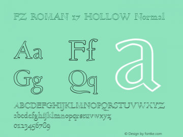 FZ ROMAN 17 HOLLOW Normal 1.000 Font Sample
