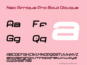 TR_NeoAfrique-BoldOblique Version 1.000 | wf-rip DC20190510 Font Sample