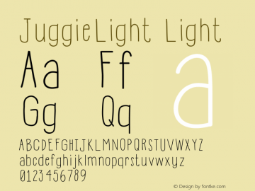 JuggieLight Light Version 001.000 Font Sample