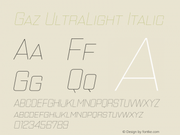 GazUl-Italic OTF 1.000;PS 001.001;Core 1.0.29 Font Sample