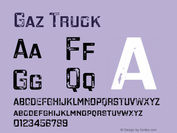 GazTruck-Regular OTF 1.000;PS 001.001;Core 1.0.29 Font Sample