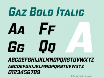GazRg-BoldItalic OTF 1.000;PS 001.001;Core 1.0.29 Font Sample