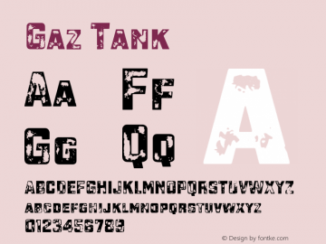 GazTank-Regular OTF 1.000;PS 001.001;Core 1.0.29 Font Sample