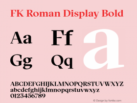 FKRomanDisplay-Bold Version 1.000 | wf-rip DC20190415 Font Sample