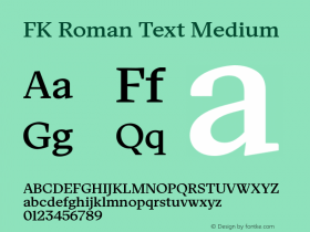 FKRomanText-Medium Version 1.000 | wf-rip DC20190415 Font Sample