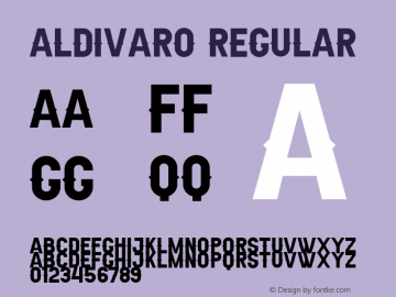 Aldivaro Regular Version 1.00;May 15, 2019;FontCreator 11.5.0.2430 64-bit图片样张