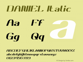 DANIEL Italic Version 1.00;May 16, 2019;FontCreator 11.5.0.2430 64-bit图片样张