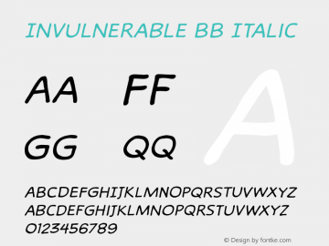 InvulnerableBB-Italic Version 1.000图片样张