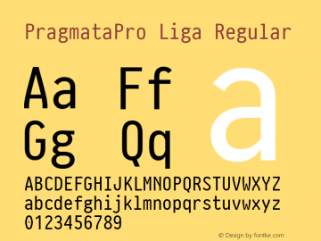 PragmataProLiga-Regular Version 0.827图片样张