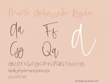 Month Ambassador Version 1.002;Fontself Maker 3.1.1 Font Sample