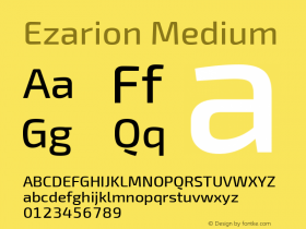 Ezarion Medium Version 1.001;May 22, 2019;FontCreator 11.5.0.2425 64-bit; ttfautohint (v1.8.3)图片样张