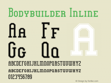 Bodybuilder Inline Version 1.00;May 22, 2019;FontCreator 11.5.0.2430 64-bit图片样张