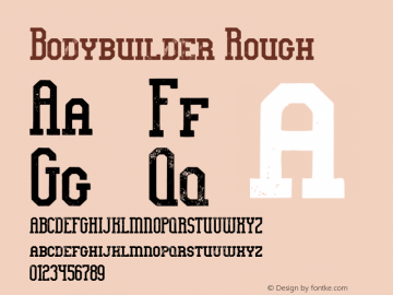 Bodybuilder Rough Version 1.00;May 22, 2019;FontCreator 11.5.0.2430 64-bit图片样张