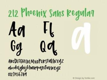 212 Phoenix Sans Version 1.00;May 20, 2019;FontCreator 11.5.0.2430 64-bit图片样张