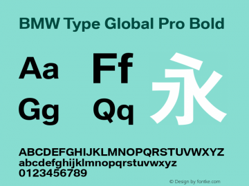 BMW Type Global Pro Bold Version 2.40图片样张
