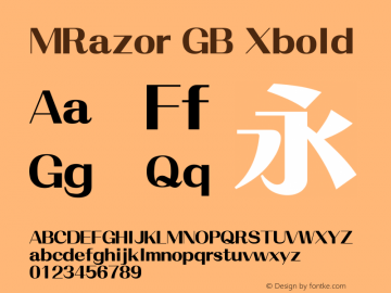 MRazor GB Xbold Version 3.00 Font Sample