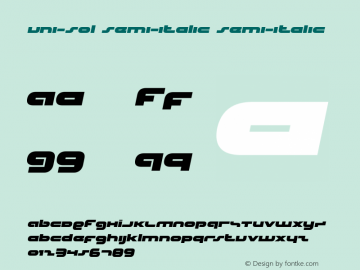 uni-sol semi-italic Version 4.1; 2019 Font Sample