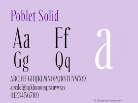 Poblet-Solid Version 1.000 | wf-rip DC20190110 Font Sample