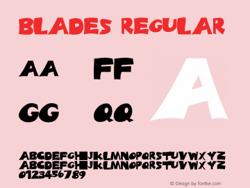 Blades Regular Version Altsys Fontographer Font Sample