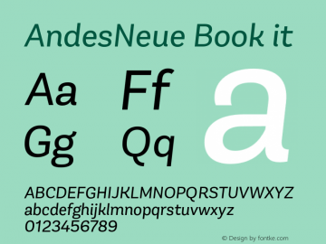 AndesNeue Book it Version 1.001;PS 001.001;hotconv 1.0.88;makeotf.lib2.5.64775图片样张