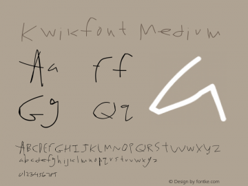 Kwikfont Medium Version 001.000 Font Sample