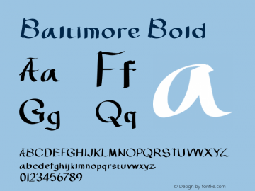 Baltimore Bold Version 1.00;May 23, 2019;FontCreator 11.0.0.2408 32-bit图片样张