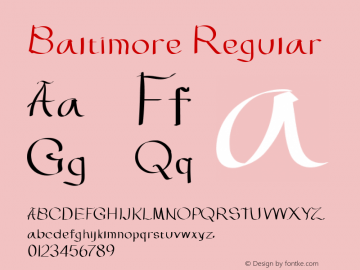 Baltimore Version 1.00;May 23, 2019;FontCreator 11.0.0.2408 32-bit Font Sample