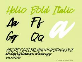 Helio Bold Italic Version 1.00;May 14, 2019;FontCreator 11.5.0.2430 32-bit Font Sample