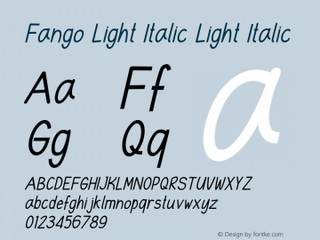 Fango Light Italic Version 1.00图片样张