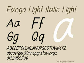 Fango Light Italic Version 1.00图片样张