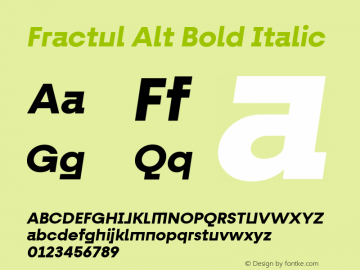 Fractul Alt Bold Italic Version 1.000;hotconv 1.0.109;makeotfexe 2.5.65596;YWFTv17图片样张