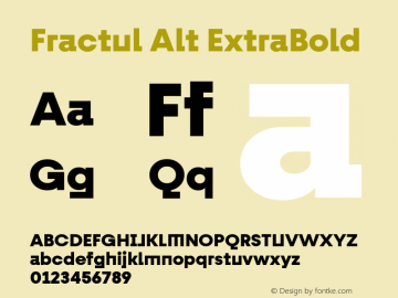 Fractul Alt ExtraBold Version 1.000;hotconv 1.0.109;makeotfexe 2.5.65596;YWFTv17图片样张