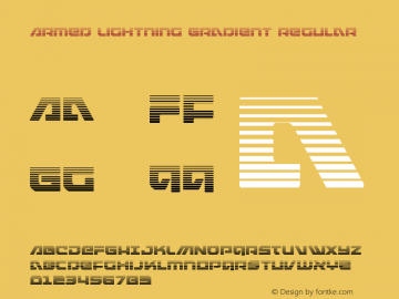 Armed Lightning Gradient Version 1.1; 2019 Font Sample