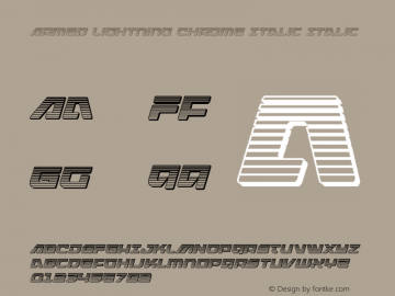 Armed Lightning Chrome Italic Version 1.1; 2019 Font Sample