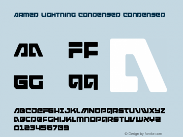 Armed Lightning Condensed Version 1.1; 2019 Font Sample