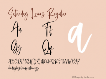 Saturday Lovers Version 1.00;May 24, 2019;FontCreator 11.5.0.2430 64-bit Font Sample