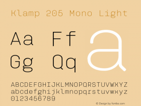 Klamp205MonoLight Version 1.000;YWFTv17 Font Sample