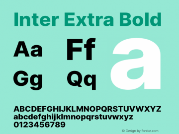 Inter Extra Bold Version 3.006;git-3b82d3817图片样张