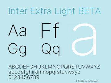 Inter Extra Light BETA Version 3.006;git-3b82d3817图片样张