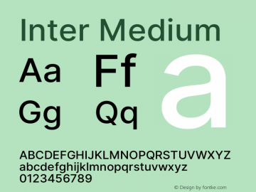 Inter Medium Version 3.006;git-3b82d3817 Font Sample