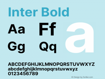 Inter Bold Version 3.006;git-3b82d3817 Font Sample