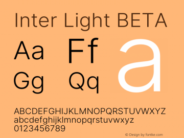 Inter Light BETA Version 3.006;git-3b82d3817 Font Sample