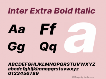 Inter Extra Bold Italic Version 3.006;git-3b82d3817图片样张